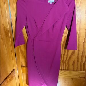 Calvin Klein Women's Scuba Crepe Magenta Dress